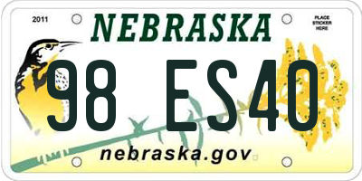 NE license plate 98ES40