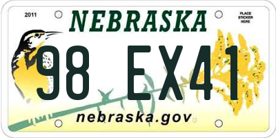 NE license plate 98EX41