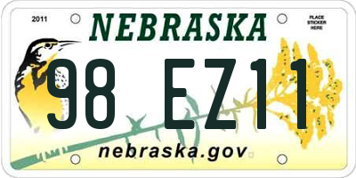 NE license plate 98EZ11