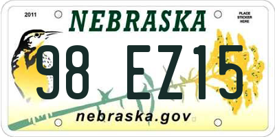 NE license plate 98EZ15