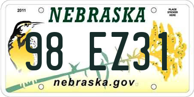 NE license plate 98EZ31