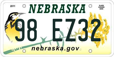 NE license plate 98EZ32