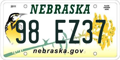 NE license plate 98EZ37