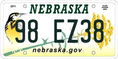 NE license plate 98EZ38