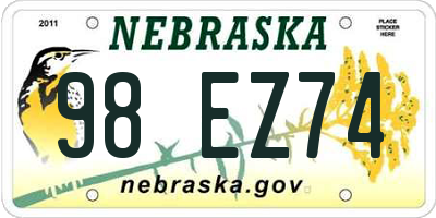 NE license plate 98EZ74