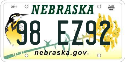 NE license plate 98EZ92