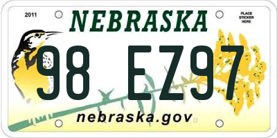 NE license plate 98EZ97