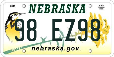 NE license plate 98EZ98