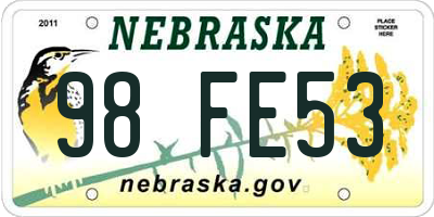 NE license plate 98FE53