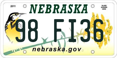 NE license plate 98FI36