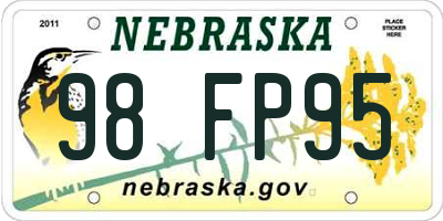 NE license plate 98FP95