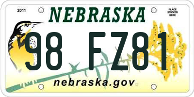 NE license plate 98FZ81
