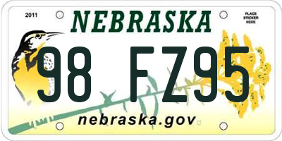 NE license plate 98FZ95