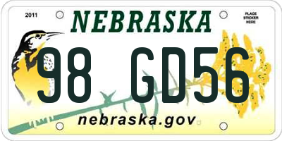 NE license plate 98GD56