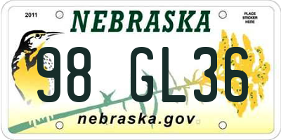 NE license plate 98GL36
