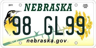 NE license plate 98GL99