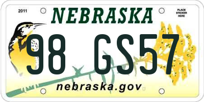 NE license plate 98GS57