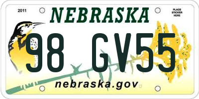 NE license plate 98GV55