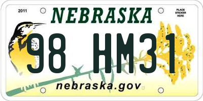 NE license plate 98HM31