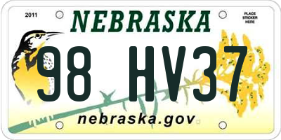 NE license plate 98HV37