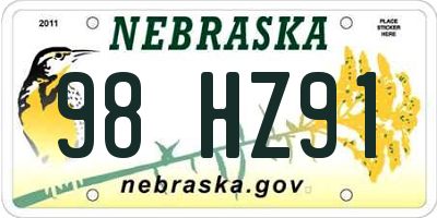 NE license plate 98HZ91
