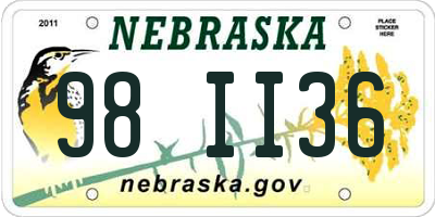 NE license plate 98II36