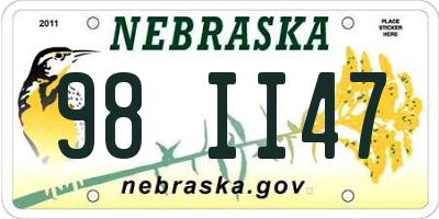 NE license plate 98II47