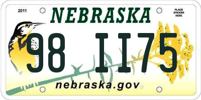 NE license plate 98II75