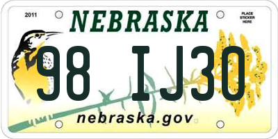 NE license plate 98IJ30