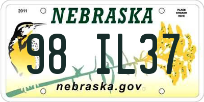 NE license plate 98IL37
