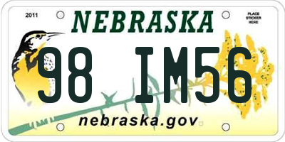 NE license plate 98IM56