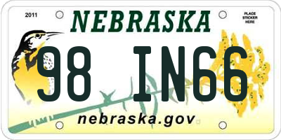NE license plate 98IN66