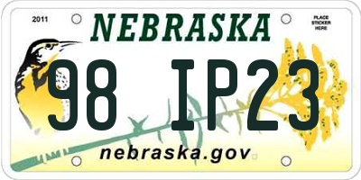 NE license plate 98IP23