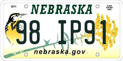 NE license plate 98IP91