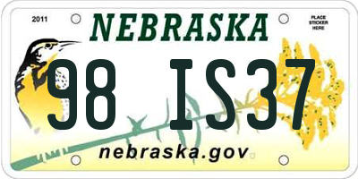 NE license plate 98IS37