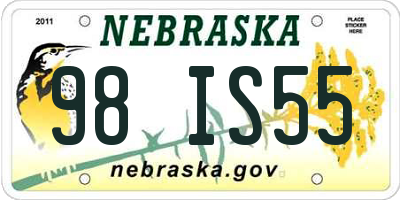 NE license plate 98IS55