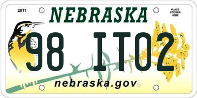 NE license plate 98IT02