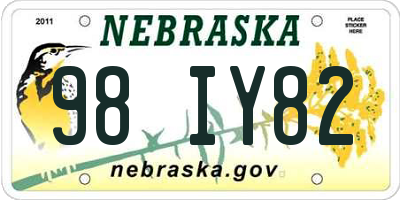 NE license plate 98IY82