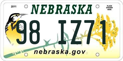 NE license plate 98IZ71