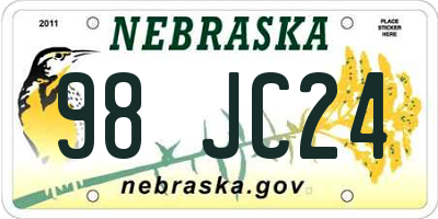 NE license plate 98JC24