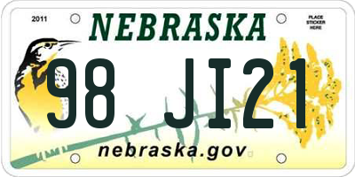 NE license plate 98JI21