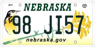 NE license plate 98JI57
