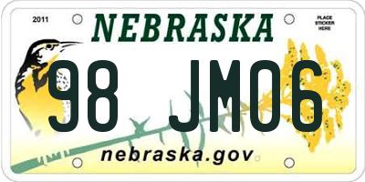 NE license plate 98JM06