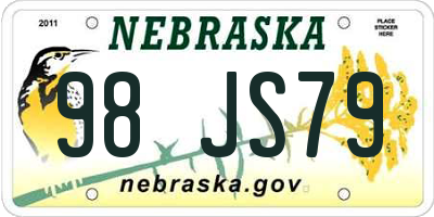 NE license plate 98JS79