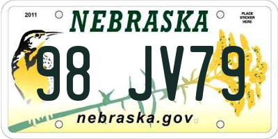 NE license plate 98JV79