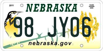 NE license plate 98JY06
