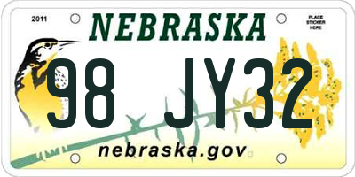 NE license plate 98JY32