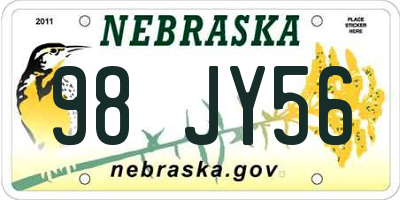NE license plate 98JY56