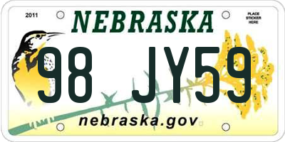 NE license plate 98JY59