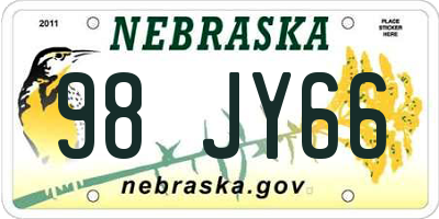 NE license plate 98JY66